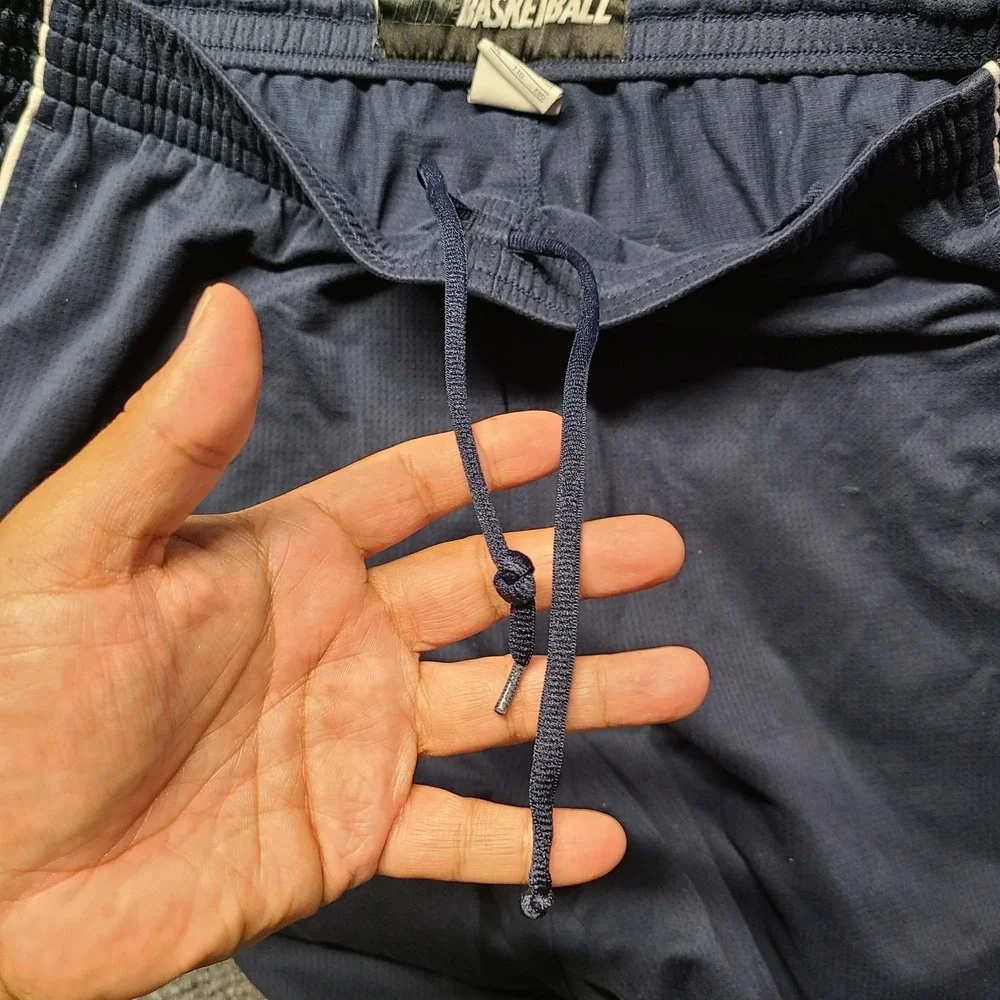 Vintage Nike Basketball Y2K XXL Shorts navy Blue Men's Baggy Drawstring Pockets